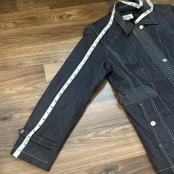 Suede Blue Bradley Bayou Embroidered Lined Snap Zip Vintage Jacket M - Picture 14 of 17